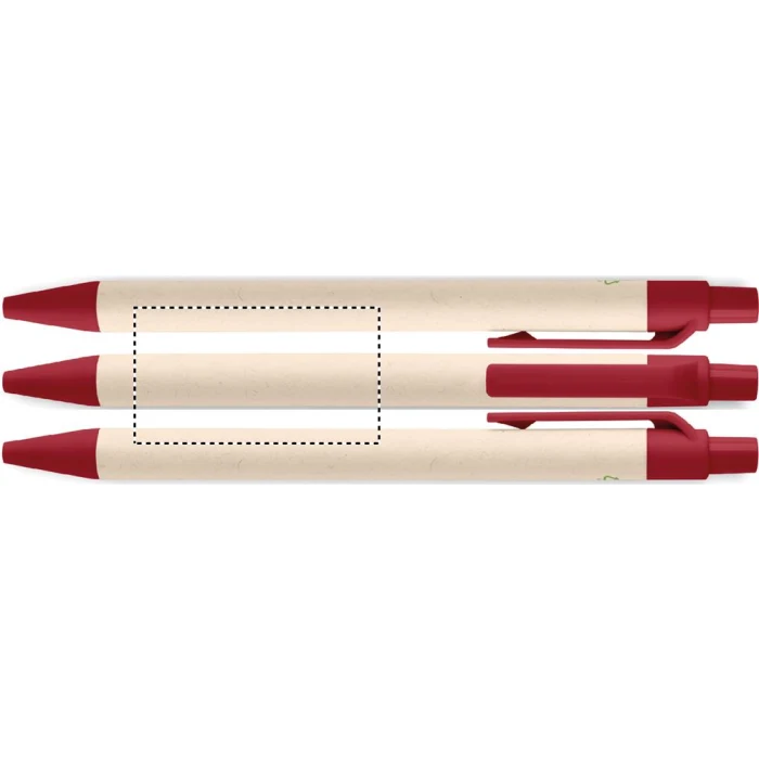 Schemat znakowania dla Sitodruk 360° - RS2 na gadżecie: Czerwony eko długopis z kartonu po mleku z logo