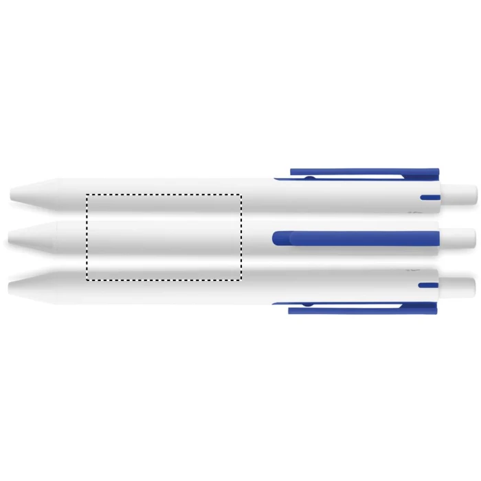 Schemat znakowania dla Sitodruk 360° - RS2 na gadżecie: Biały długopis reklamowy z recyklingu ABS, niebieski klips