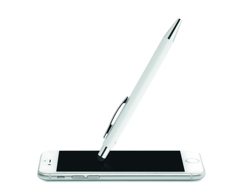 Antybakteryjny biały długopis z rysikiem Blanquito clean