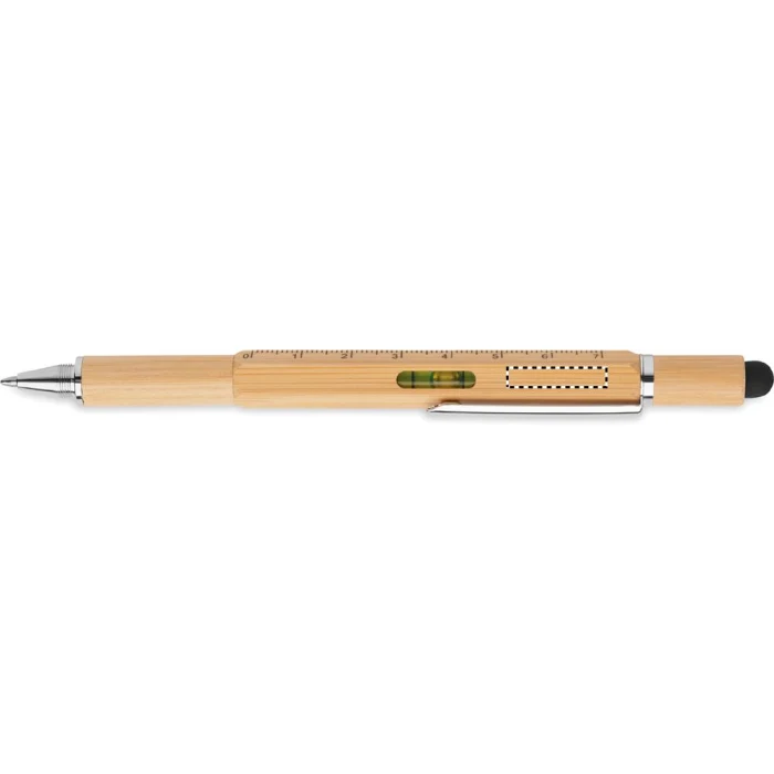 Schemat znakowania dla Tampondruk - P3 na gadżecie: Bambusowy długopis Toolbam z poziomicą i linijką 7 cm