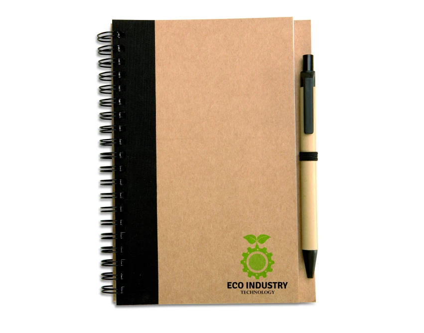 Czarny notes B6 z długopisem Sonora plus, papier z recyklingu