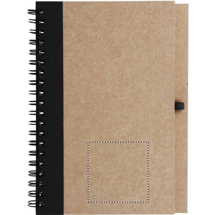 Schemat znakowania dla Tampondruk - P3 na gadżecie: Czarny notes B6 z długopisem Sonora plus, papier z recyklingu