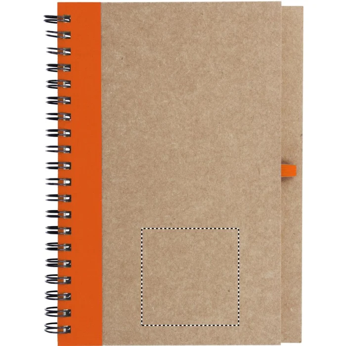 Schemat znakowania dla Sitodruk - S3 na gadżecie: Notes ekologiczny B6 z długopisem, pomarańczowy, z logo