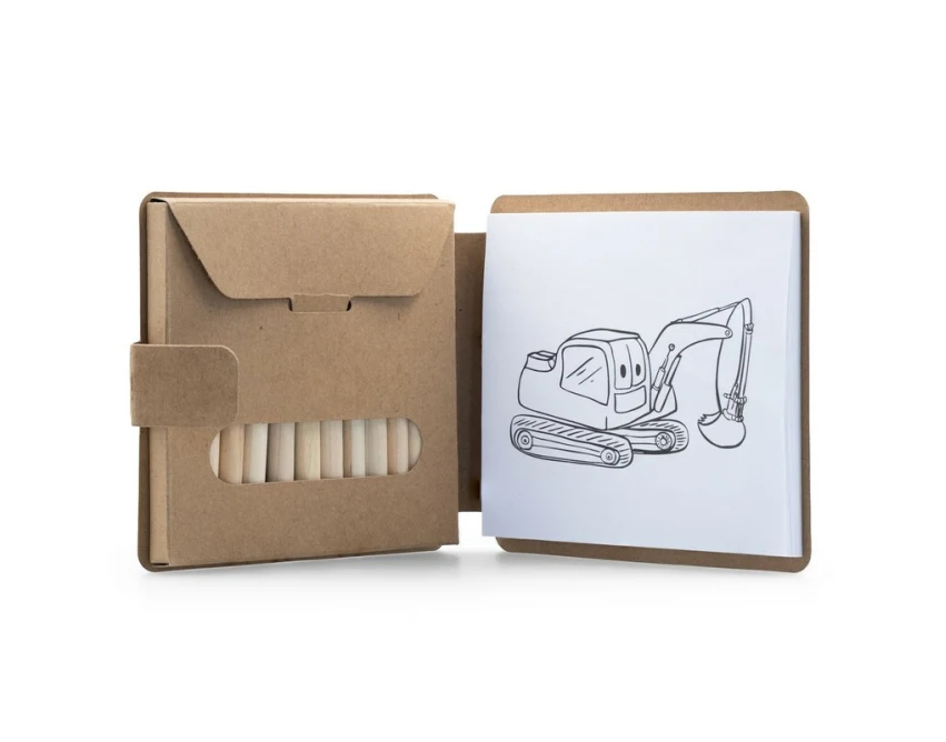 Ekologiczny zestaw kredek Alondra z logo w etui kraft