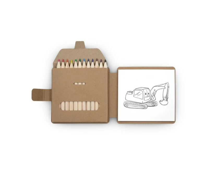 Ekologiczny zestaw kredek Alondra z logo w etui kraft