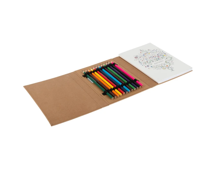Kolorowanka dla dorosłych + 12 kredek z logo w kartoniku eco