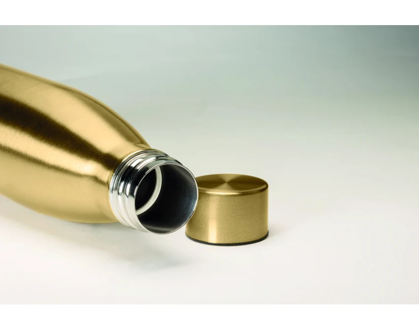 Złota butelka termiczna Belo 500 ml z logo – premium gadżet