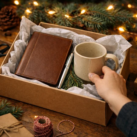 pakowanie gadżetów świątecznych