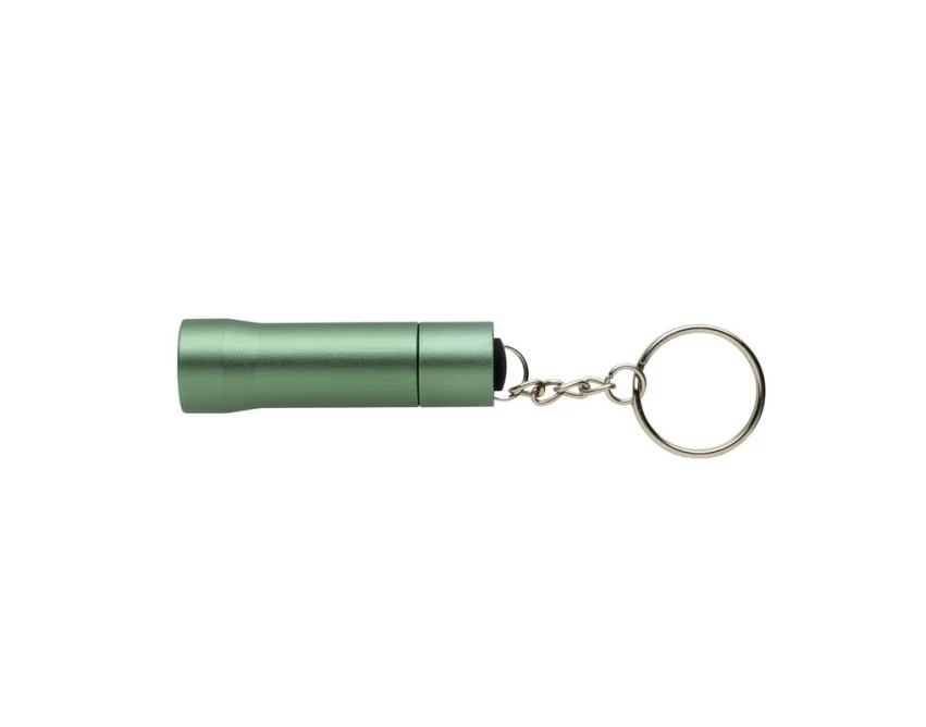 Brelok latarka LED z recyklingu zielony z logo RCS