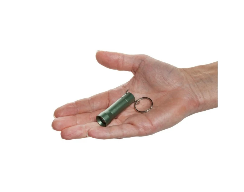 Brelok latarka LED z recyklingu zielony z logo RCS