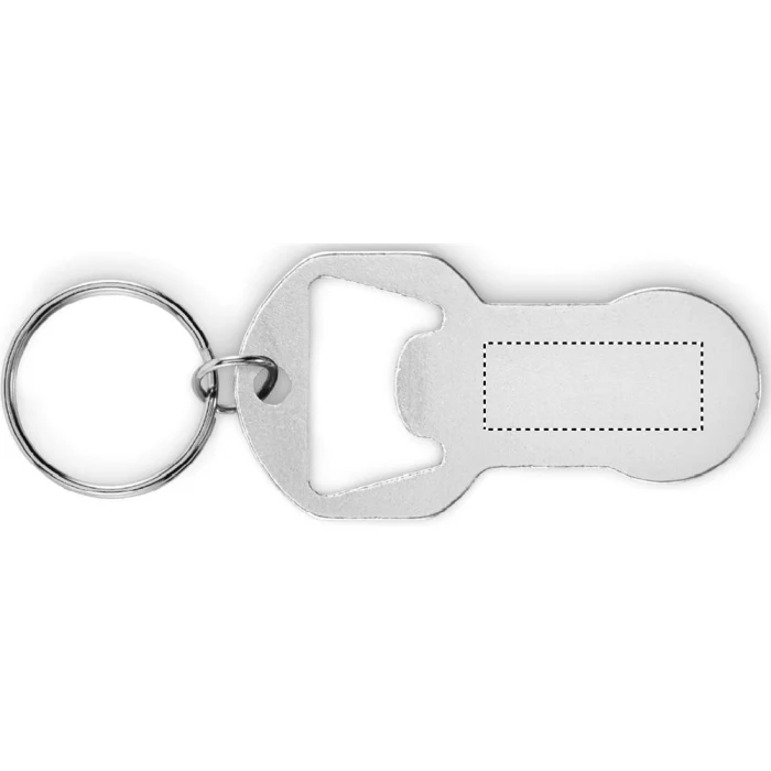 Schemat znakowania dla Tampondruk - P4 na gadżecie: Srebrny brelok Clave z otwieraczem i logo firmy