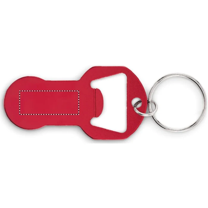 Schemat znakowania dla Tampondruk - P4 na gadżecie: Czerwony brelok Clave z otwieraczem, aluminium z recyklingu