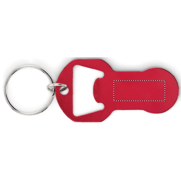 Schemat znakowania dla Tampondruk - P4 na gadżecie: Czerwony brelok Clave z otwieraczem, aluminium z recyklingu