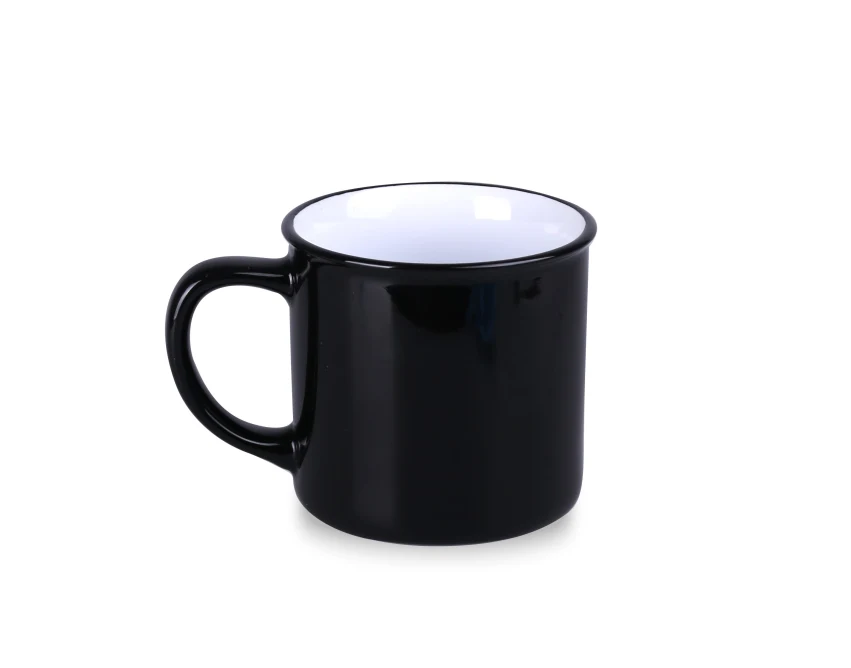 Kubek Loft 300ml czarny/biały z logo – ceramiczny gadżet