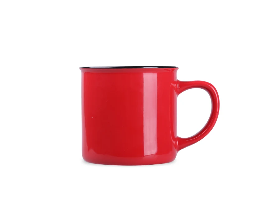 Kubek ceramiczny Loft 300ml czerwony z nadrukiem logo