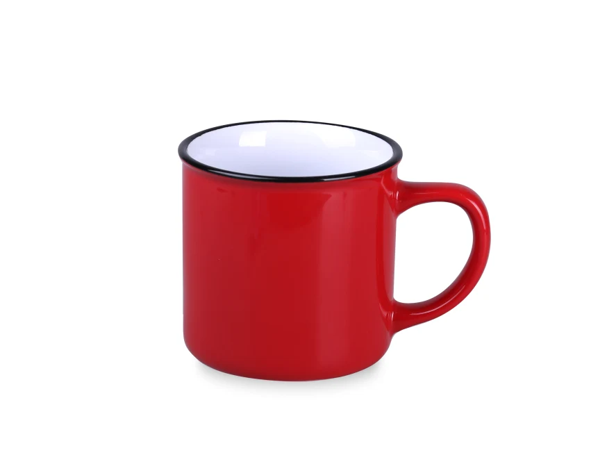 Kubek ceramiczny Loft 300ml czerwony z nadrukiem logo