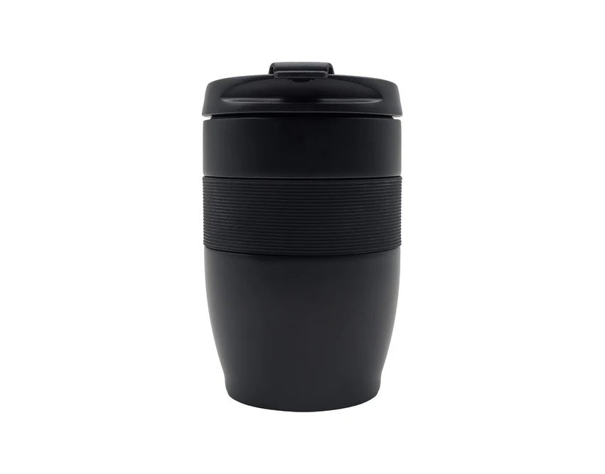 Czarny kubek termiczny Carol 300 ml z grawerem logo