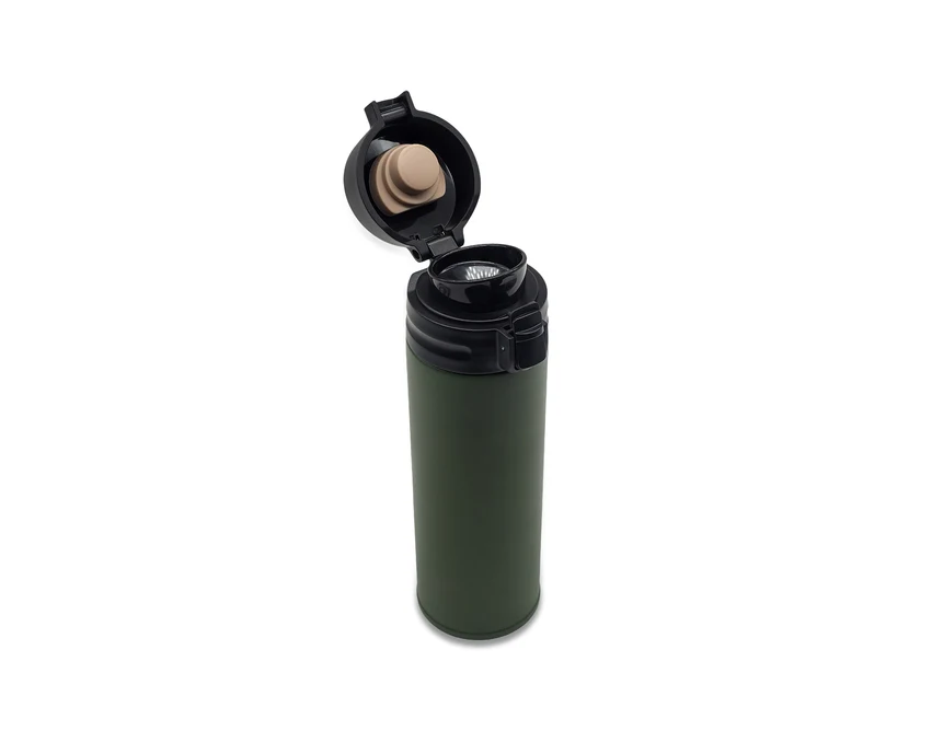 Ciemnozielony kubek termiczny Olten 400 ml z logo