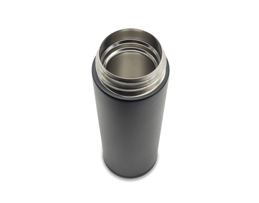 Kubek termiczny Olten 400 ml czarny z logo – stal 18/8