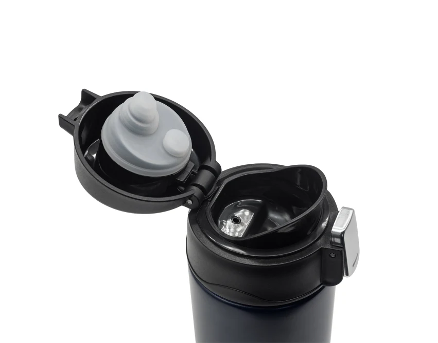 Granatowy kubek termiczny Bergen 340 ml z logo firmy