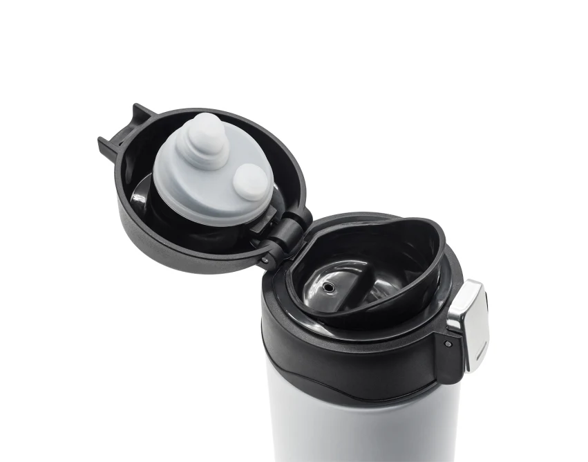 Biały kubek termiczny Bergen 340 ml z logo firmy