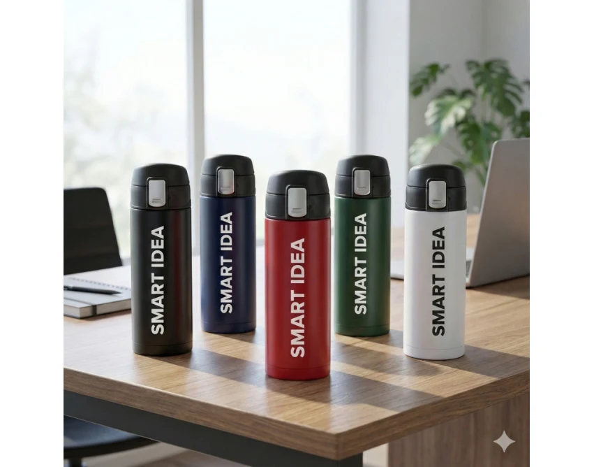 Biały kubek termiczny Bergen 340 ml z logo firmy