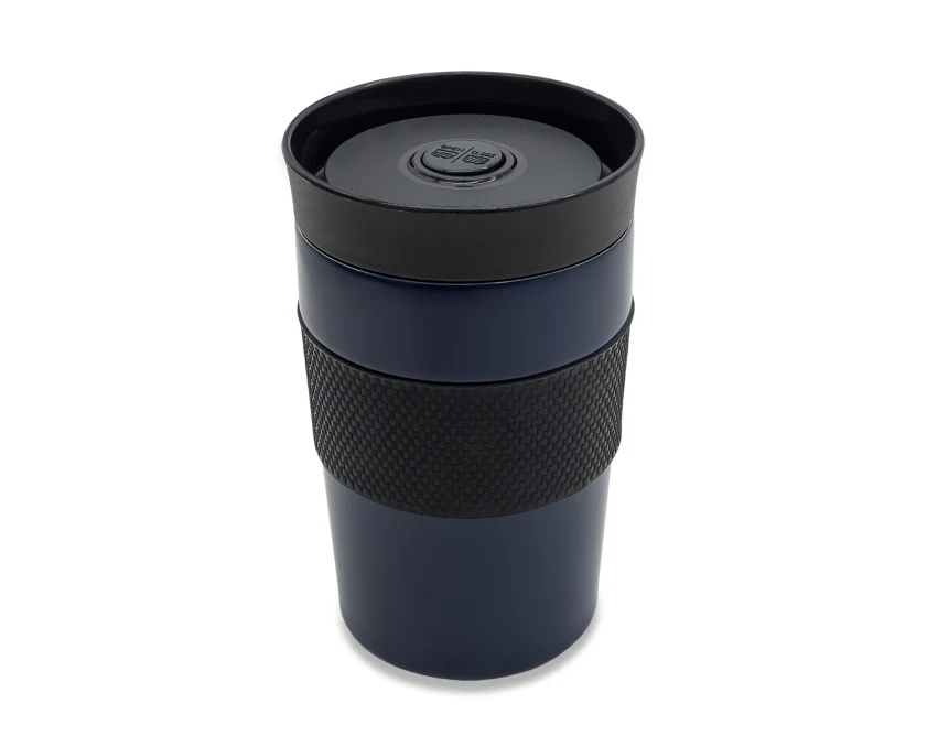 Kubek termiczny Husavik 320 ml granatowy z logo firmy