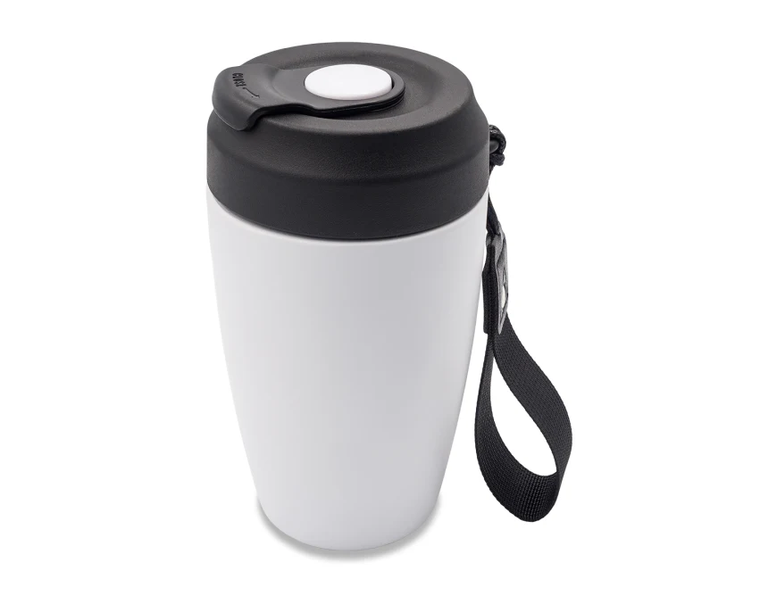 Biały kubek termiczny Viko 380 ml z logo firmy