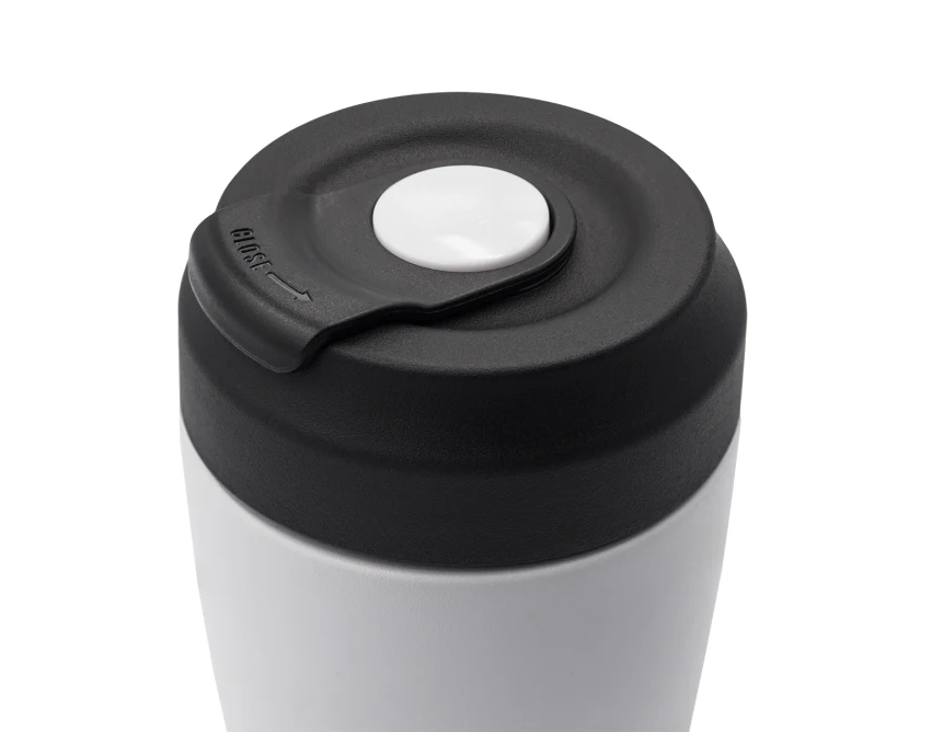 Biały kubek termiczny Viko 380 ml z logo firmy