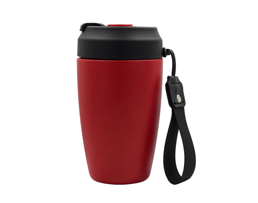 Czerwony kubek termiczny Viko 380 ml z logo firmy