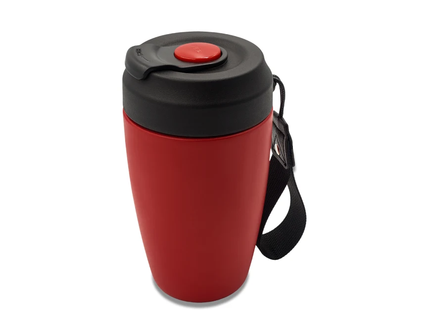 Czerwony kubek termiczny Viko 380 ml z logo firmy