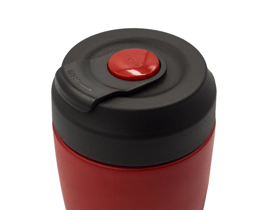 Czerwony kubek termiczny Viko 380 ml z logo firmy