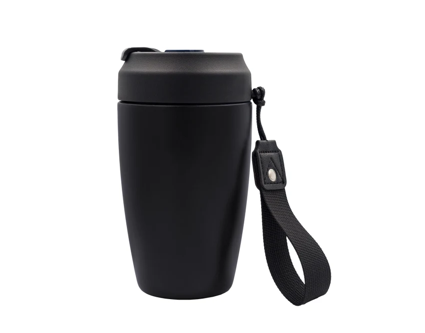 Kubek termiczny Viko 380 ml czarny z logo – stalowy, grawer