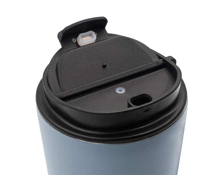 Kubek termiczny Skagen 330 ml niebieski z uchwytem i logo