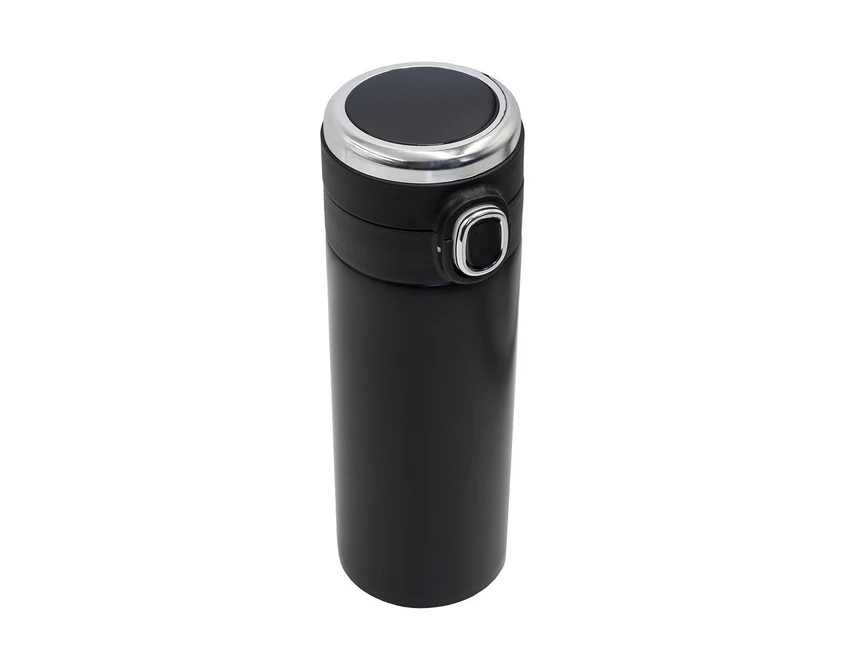 Czarny kubek termiczny Bounce 420 ml z termometrem LED