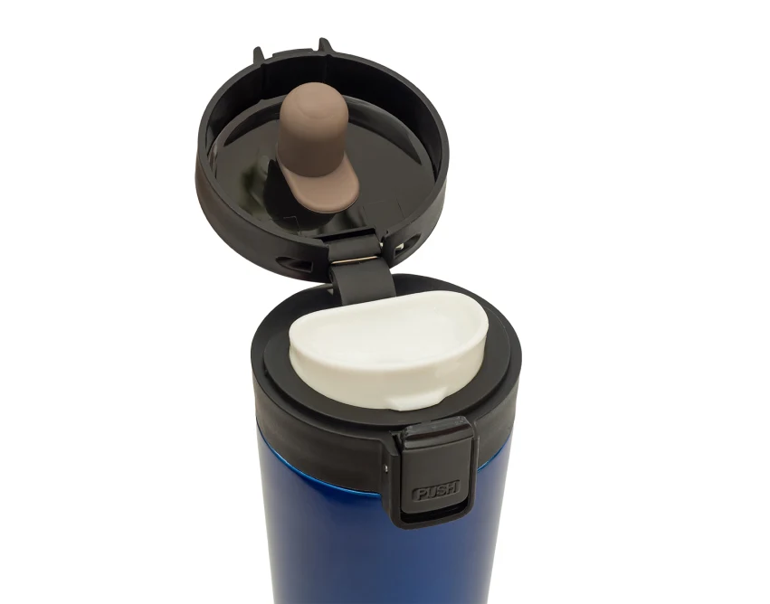 Niebieski kubek termiczny Casper 350 ml z logo firmy