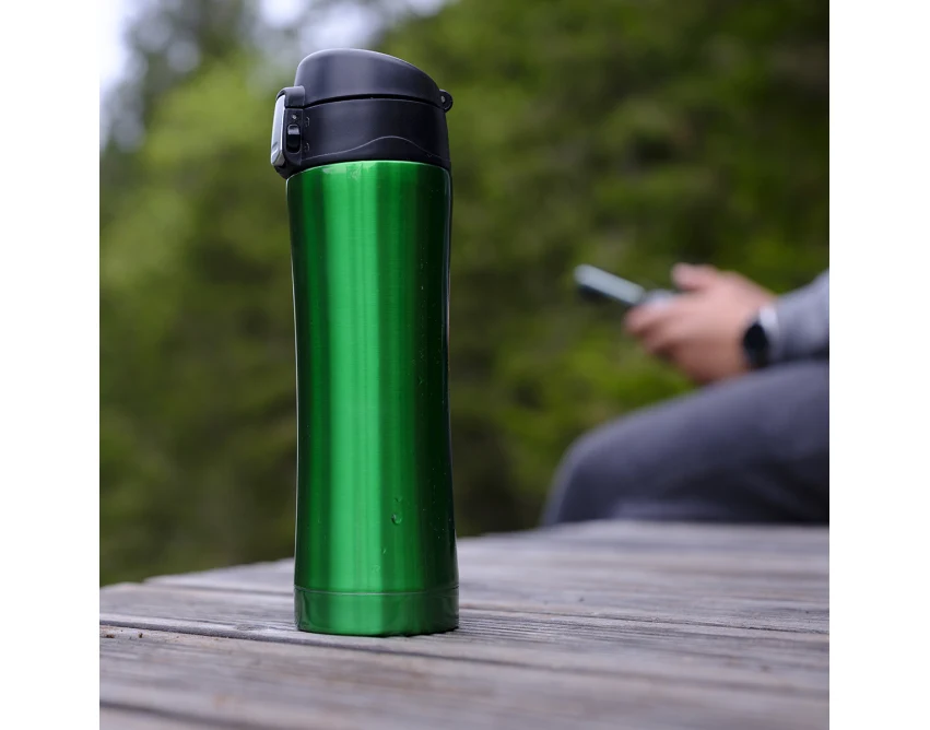 Kubek termiczny Secure 400 ml zielony z zakrytym ustnikiem