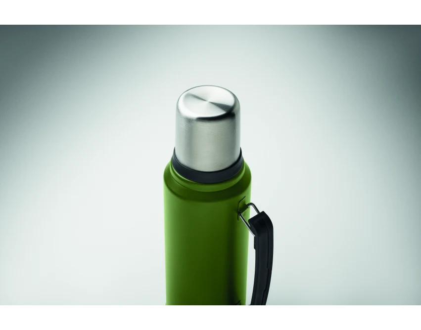 Termos z logo 1L Nyima ciemnozielony stal z recyklingu
