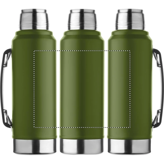 Schemat znakowania dla Grawerowanie laserowe 360° - RL na gadżecie: Termos z logo 1L Nyima ciemnozielony stal z recyklingu