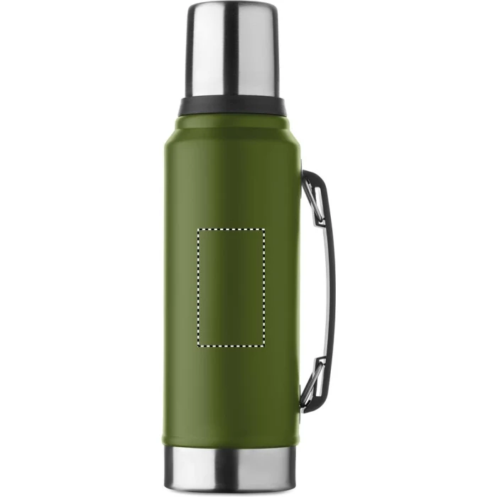 Schemat znakowania dla Tampondruk - P6 na gadżecie: Termos z logo 1L Nyima ciemnozielony stal z recyklingu