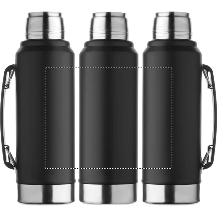 Schemat znakowania dla Grawerowanie laserowe 360° - RL na gadżecie: Czarny termos 1l z logo firmy Nyima – stal nierdzewna