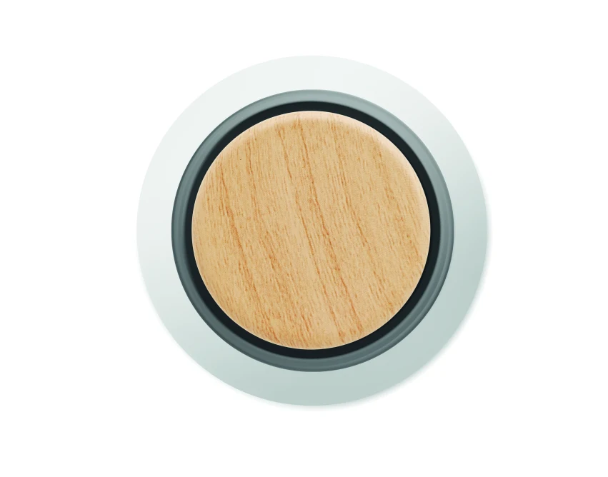 Biała butelka termiczna 500 ml z drewnianą nakrętką