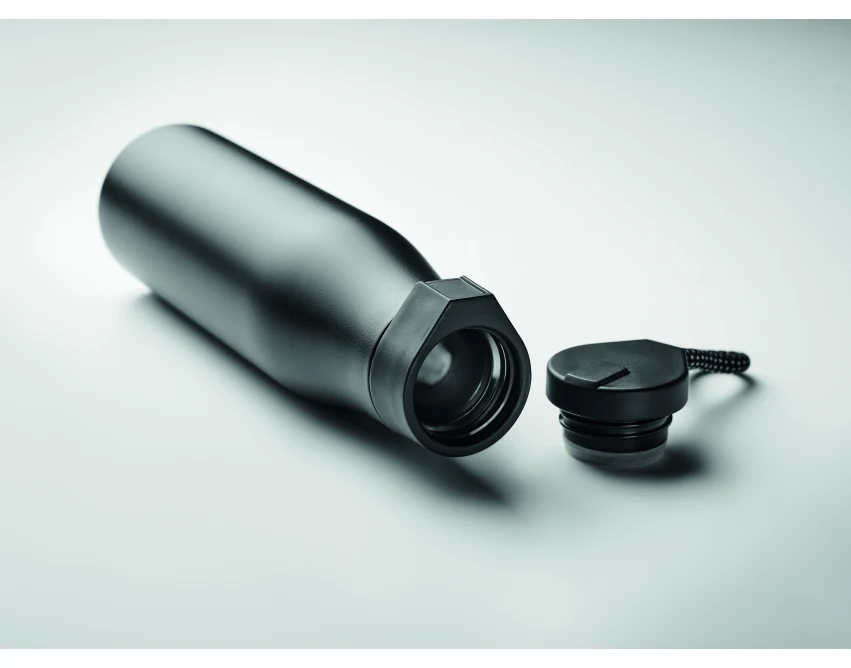 Czarna butelka termiczna 600ml Ursus z logo firmy