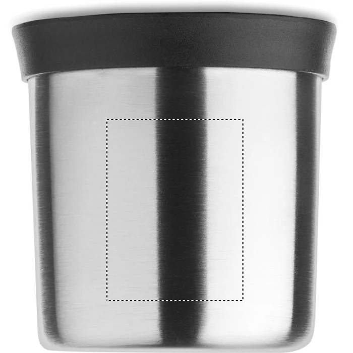 Schemat znakowania dla Tampondruk - P5 na gadżecie: Czarny termos 1l z logo firmy Nyima – stal nierdzewna