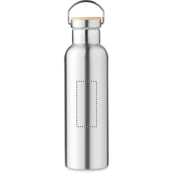 Schemat znakowania dla Tampondruk - P6 na gadżecie: Butelka termiczna 750ml srebrna z bambusową pokrywką Helsinki