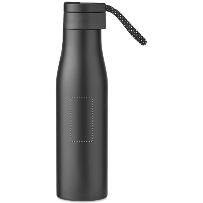 Schemat znakowania dla Tampondruk - P5 na gadżecie: Czarna butelka termiczna 600ml Ursus z logo firmy