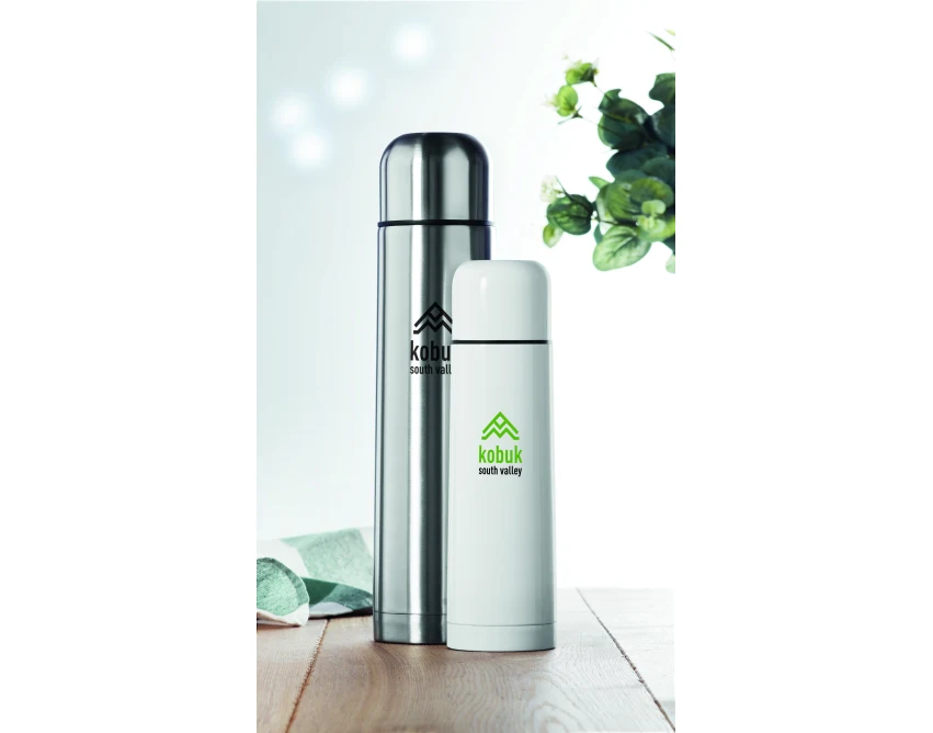 Termos 900 ml srebrny mat z grawerem logo firmy