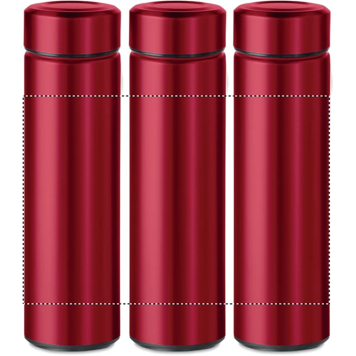 Schemat znakowania dla Grawerowanie laserowe 360° - RL na gadżecie: Czerwony termos Patago 425 ml z logo i zaparzaczem