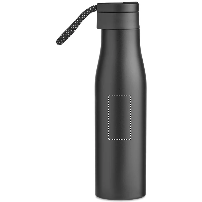 Schemat znakowania dla Tampondruk - P5 na gadżecie: Czarna butelka termiczna 600ml Ursus z logo firmy