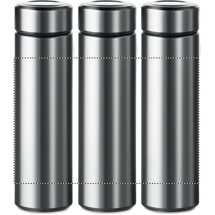 Schemat znakowania dla Grawerowanie laserowe 360° - RL na gadżecie: Termos 425 ml srebrny mat z grawerem i zaparzaczem – Patago